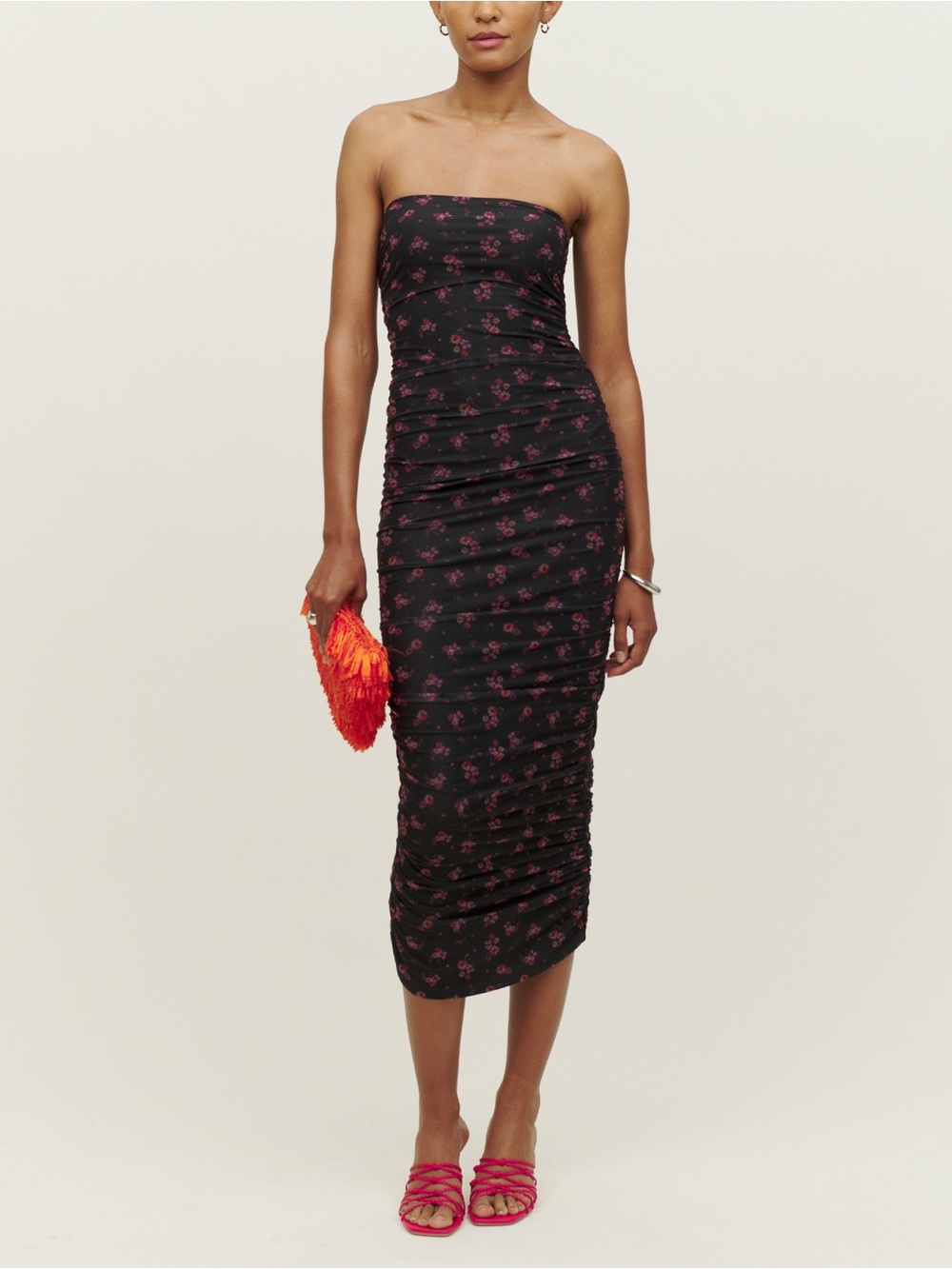 Reformation shea strapless midi dress